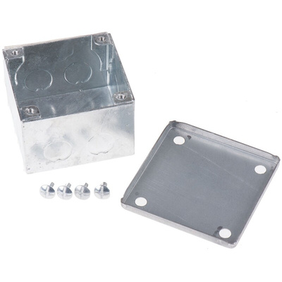 RS PRO Steel Galvanised Adaptable Box, 75mm x 75mm x 50mm 20/25mm Knockout Size