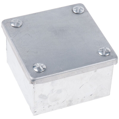 RS PRO Steel Galvanised Adaptable Box, 75mm x 75mm x 50mm 20/25mm Knockout Size