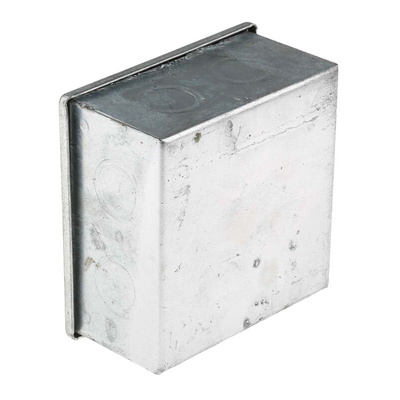 RS PRO Steel Galvanised Adaptable Box, 8 Knockouts 100mm x 100 mm x 50mm 20/25mm Knockout Size