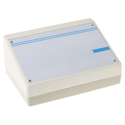 OKW DeskCase 190 Series White ABS Desktop Enclosure, Sloped Front, 220 x 156 x 100mm