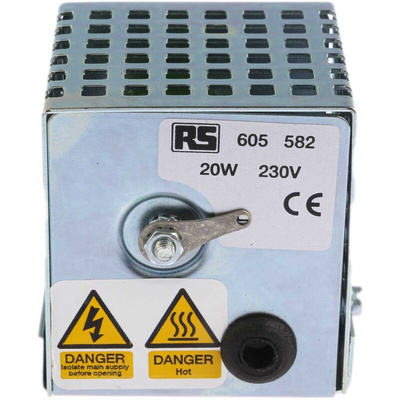 RS PRO Enclosure Heater, 230V ac, 20W Output, 20W Input, 45°C, 70mm x 65mm x 67mm