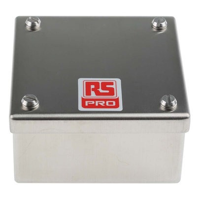 RS PRO 304 Stainless Steel Satin Adaptable Enclosure Box, 100mm x 100mm x 50mm