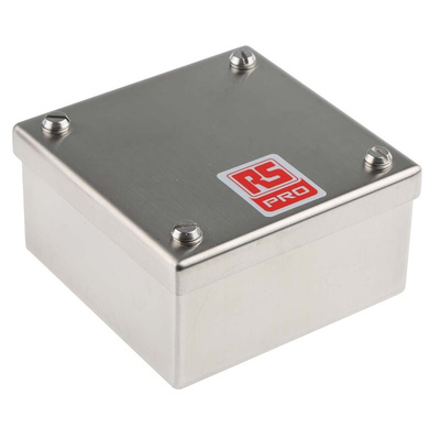 RS PRO 304 Stainless Steel Satin Adaptable Enclosure Box, 100mm x 100mm x 50mm