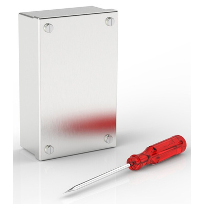 RS PRO 304 Stainless Steel Satin Adaptable Enclosure Box, 100mm x 100mm x 50mm