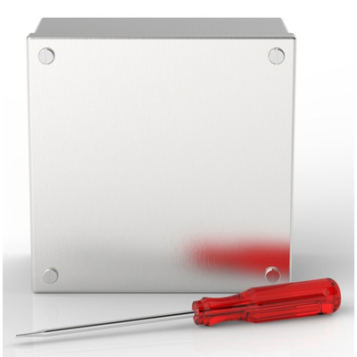 RS PRO 304 Stainless Steel Satin Adaptable Enclosure Box, 160mm x 160mm x 85mm