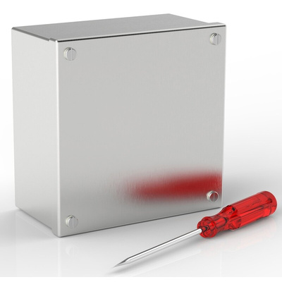 RS PRO 304 Stainless Steel Satin Adaptable Enclosure Box, 160mm x 160mm x 85mm