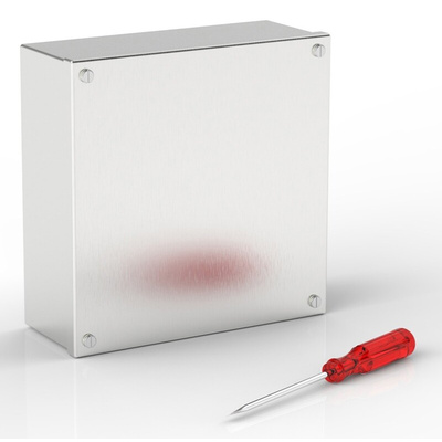RS PRO 304 Stainless Steel Satin Adaptable Enclosure Box, 220mm x 220mm x 85mm