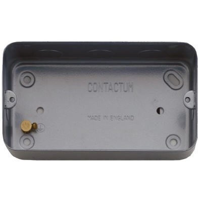 Contactum Grey Back Box, BS, 2 Gangs