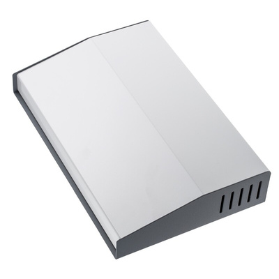 Hammond 515 Series Grey Aluminium, Steel Desktop Enclosure, Sloped Front, 200 x 300 x 58mm