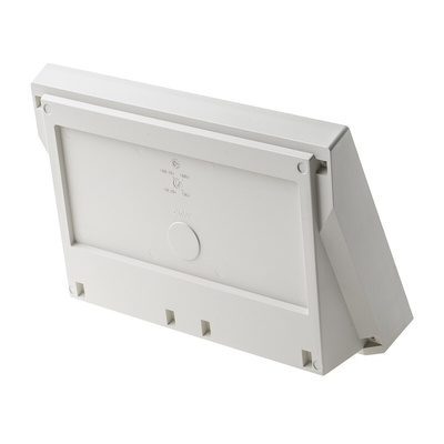 OKW DATEC Series Grey, White ABS Desktop Enclosure, Sloped Front, 264 x 180 x 86mm