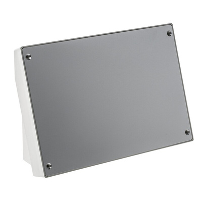 OKW DATEC Series Grey, White ABS Desktop Enclosure, Sloped Front, 264 x 180 x 86mm