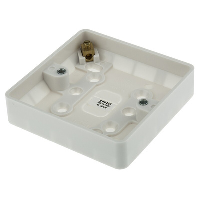 MK Electric Logic Plus White Gloss Back Box, BS, IP20, 1 Gangs, 87 x 87 x 16mm