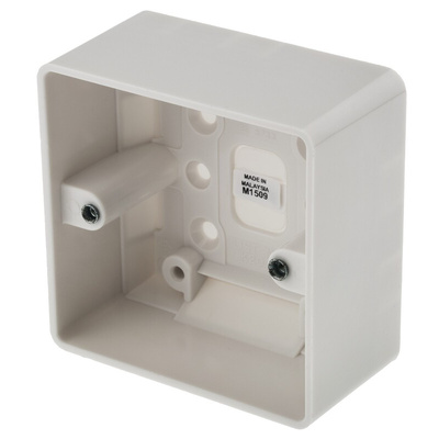 MK Electric Logic Plus White Gloss Back Box, BS, IP20, 1 Gangs, 87 x 87 x 40mm