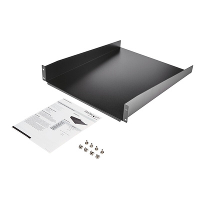 StarTech.com Black Shelf, 2U, 23kg Load, 465mm x 558mm