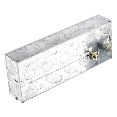 MK Electric Boxes Steel Back Box, BS, IP20, 3 Gangs, 203 x 75 x 35mm