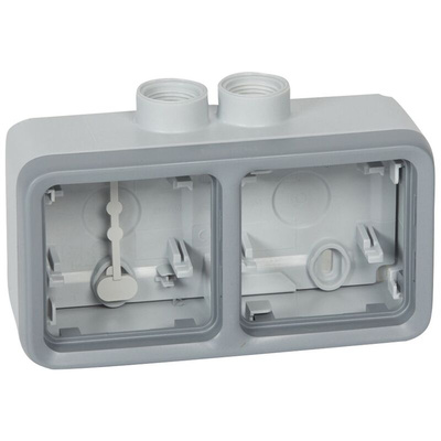 Legrand Grey Thermoplastic Back Boxes, IP55, 2 Gangs