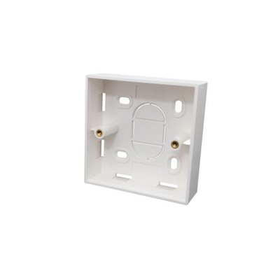 Amphenol Industrial HTC White Plastic Coated ABS Back Box, Wall Mount, 1 Gangs, 86x86x37mm