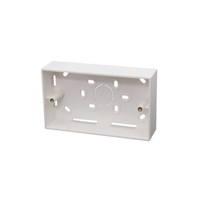 Amphenol Industrial HTC White Plastic Coated ABS Back Box, Wall Mount, 2 Gangs, 86x146x37mm