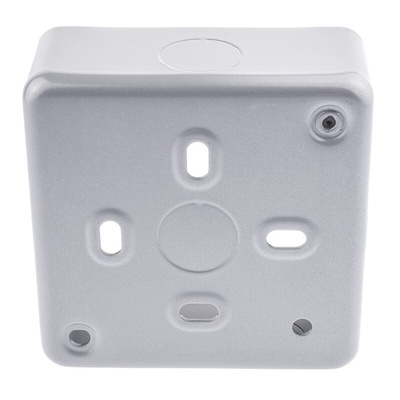 MK Electric Metalclad Silver Aluminium Back Box, BS, IP20, 1 Gangs, 86 x 86 x 38mm