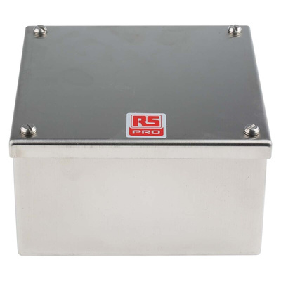 RS PRO 316 Stainless Steel Satin Adaptable Enclosure Box, 160mm x 160mm x 85mm