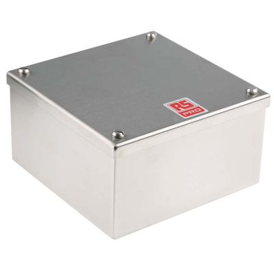 RS PRO 316 Stainless Steel Satin Adaptable Enclosure Box, 160mm x 160mm x 85mm