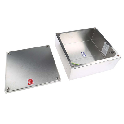 RS PRO 316 Stainless Steel Satin Adaptable Enclosure Box, 220mm x 220mm x 85mm
