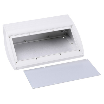 METCASE Unidesk Series Grey Aluminium Desktop Enclosure, Sloped Front, 200 x 300 x 21.6mm