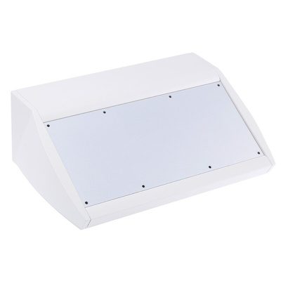 METCASE Unidesk Series Grey Aluminium Desktop Enclosure, Sloped Front, 200 x 300 x 21.6mm