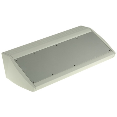 METCASE Unidesk Series Grey Aluminium Desktop Enclosure, Sloped Front, 200 x 400 x 21.6mm