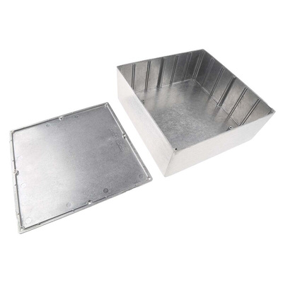 RS PRO Silver Die Cast Aluminium Enclosure, IP66, Silver Lid, 250 x 250 x 100mm