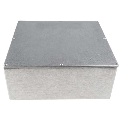 RS PRO Silver Die Cast Aluminium Enclosure, IP66, Silver Lid, 250 x 250 x 100mm