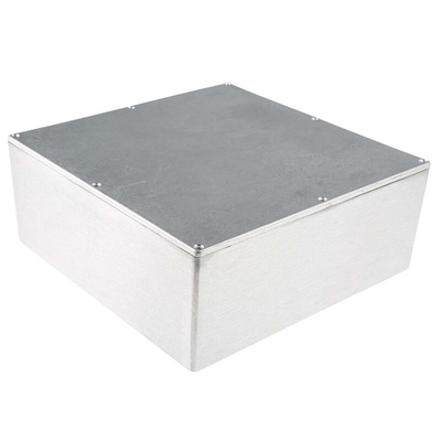 RS PRO Silver Die Cast Aluminium Enclosure, IP66, Silver Lid, 250 x 250 x 100mm