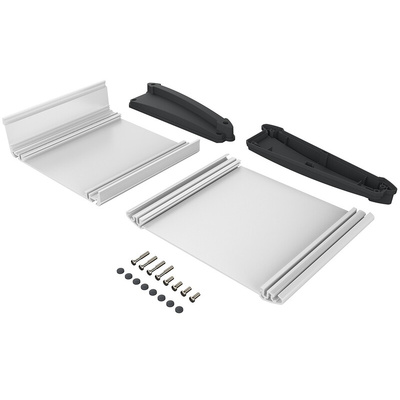 Bopla Alu-Topline Series Black, Light Grey, Silver ABS, Aluminium Desktop Enclosure, Sloped Front, 150 x 181.2 x 53.2mm