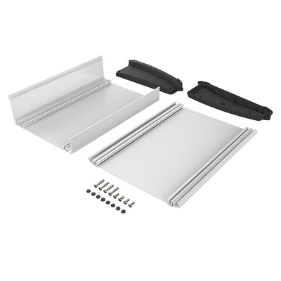Bopla Alu-Topline Series Black, Natural Anodised ABS, Aluminium Desktop Enclosure, Sloped Front, 250 x 181.2 x 68.2mm