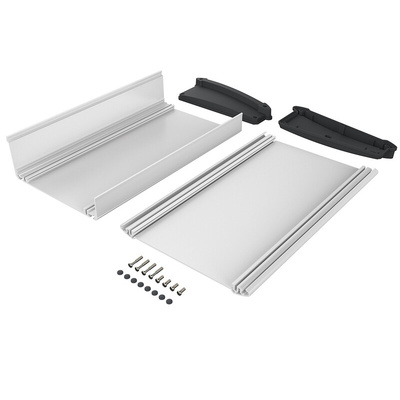 Bopla Alu-Topline Series Black, Natural Anodised ABS, Aluminium Desktop Enclosure, Sloped Front, 300 x 181.2 x 68.2mm