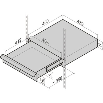 nVent SCHROFF Grey Drawer, 2U, 15kg Load