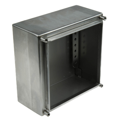 RS PRO Unpainted Stainless Steel Terminal Box, IP66, 150 x 80 x 150mm