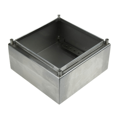 RS PRO Unpainted Stainless Steel Terminal Box, IP66, 150 x 80 x 150mm