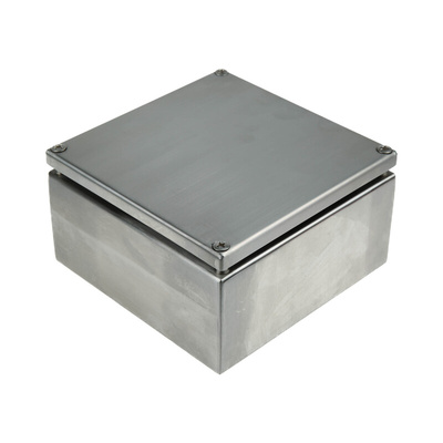 RS PRO Unpainted Stainless Steel Terminal Box, IP66, 150 x 80 x 150mm