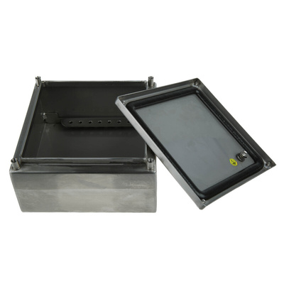 RS PRO Unpainted Stainless Steel Terminal Box, IP66, 150 x 80 x 150mm