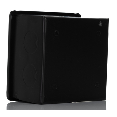 RS PRO Steel Black Adaptable Box, 10 Knockouts 75mm x 75mm x 50mm 20mm Knockout Size