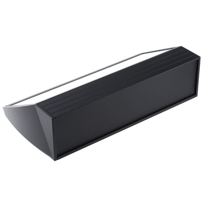 METCASE Unidesk Series Black Aluminium Desktop Enclosure, Sloped Front, 400 x 200 x 102mm