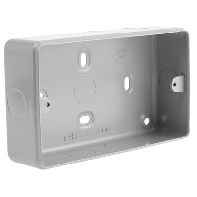 MK Electric Grey Back Box, 2 Gangs, 38 x 147mm
