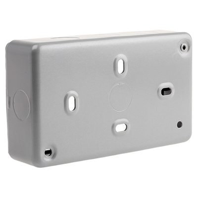 MK Electric Grey Back Box, 2 Gangs, 38 x 147mm