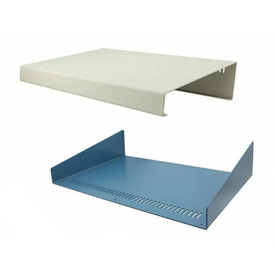 Hammond 1456 Series Beige, Blue Aluminium Desktop Enclosure, Sloped Front, 431 x 280 x 89mm