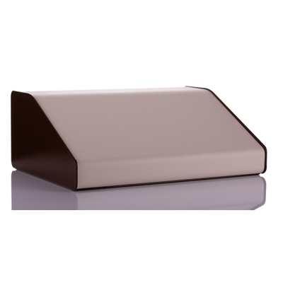 CAMDENBOSS 2000 Series Beige, Brown Aluminium Desktop Enclosure, Sloped Front, 210 x 381 x 55mm