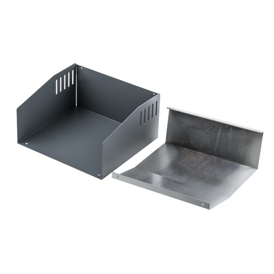 Hammond 500 Series Grey Aluminium, Steel Desktop Enclosure, Sloped Front, 180 x 196 x 100mm