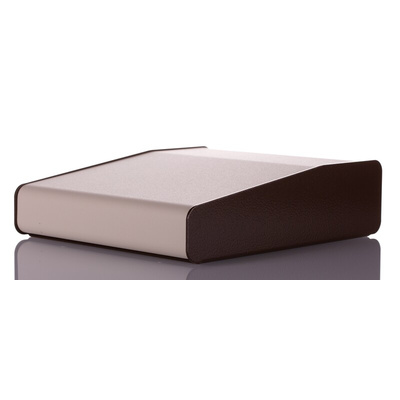 CAMDENBOSS 2000 Series Beige, Brown Aluminium Desktop Enclosure, Sloped Front, 210 x 178 x 55mm