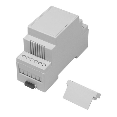 RS PRO Open Top, Vented Sides Enclosure Type, 36 x 90 x 58mm, Polycarbonate DIN Rail Enclosure Kit