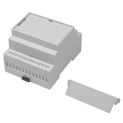 RS PRO Solid Top Enclosure Type, 71.2 x 90 x 58mm, Polycarbonate DIN Rail Enclosure Kit